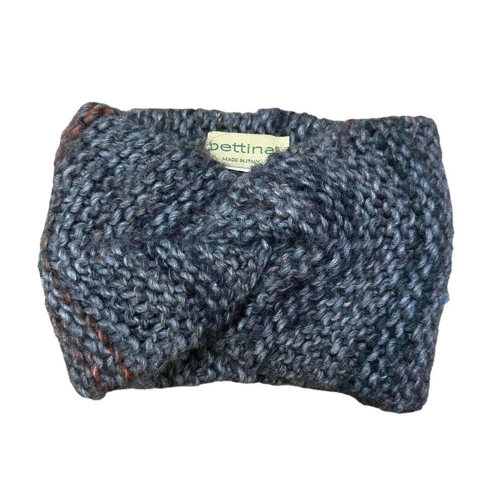 Bettina Knit Headband Womens OS Grey Twist Front Ear Warmer Made in Italy